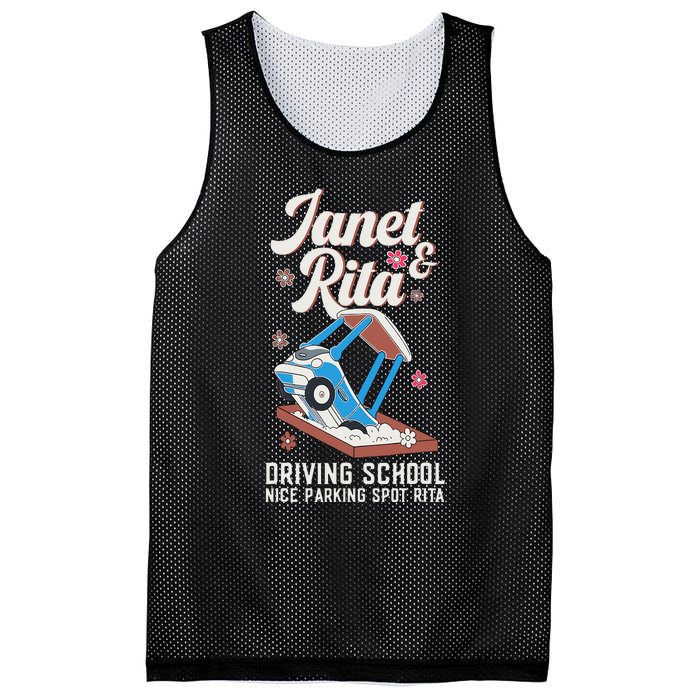 Outfit Funny Janet And Rita Driving School Mesh Reversible Basketball Jersey Tank