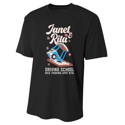 Outfit Funny Janet And Rita Driving School Performance Sprint T-Shirt