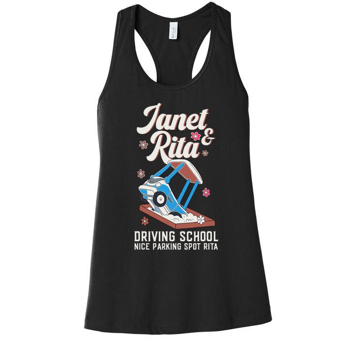 Outfit Funny Janet And Rita Driving School Women's Racerback Tank