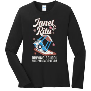 Outfit Funny Janet And Rita Driving School Ladies Long Sleeve Shirt