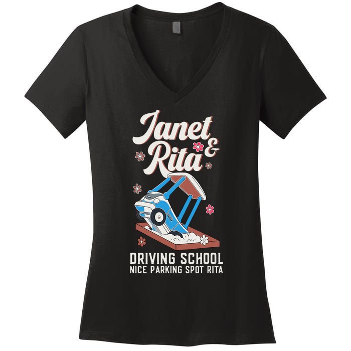 Outfit Funny Janet And Rita Driving School Women's V-Neck T-Shirt