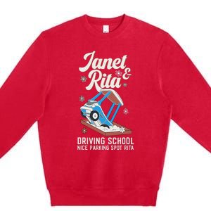 Outfit Funny Janet And Rita Driving School Premium Crewneck Sweatshirt