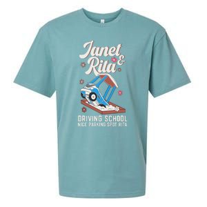 Outfit Funny Janet And Rita Driving School Sueded Cloud Jersey T-Shirt