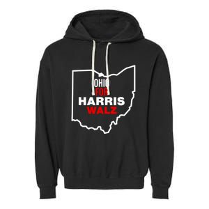 Ohio For Kamala Harris Waltz Walz 2024 Garment-Dyed Fleece Hoodie