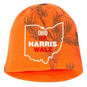 Ohio For Kamala Harris Waltz Walz 2024 Kati - Camo Knit Beanie