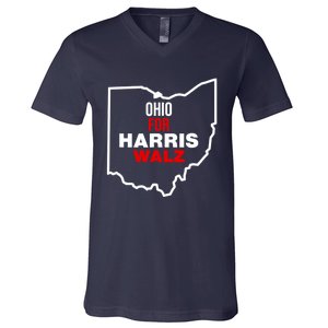 Ohio For Kamala Harris Waltz Walz 2024 V-Neck T-Shirt