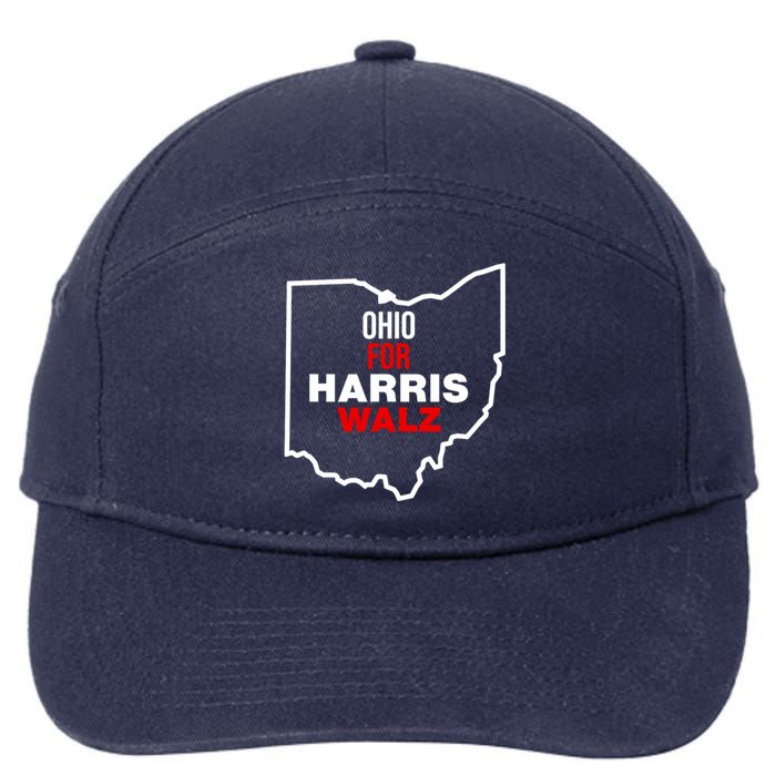 Ohio For Kamala Harris Waltz Walz 2024 7-Panel Snapback Hat