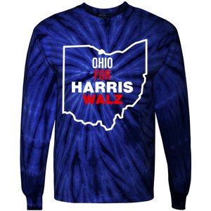 Ohio For Kamala Harris Waltz Walz 2024 Tie-Dye Long Sleeve Shirt