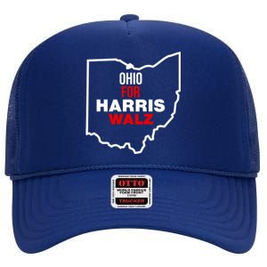 Ohio For Kamala Harris Waltz Walz 2024 High Crown Mesh Back Trucker Hat