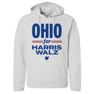 Ohio For Kamala Harris Waltz 2024 Design Performance Fleece Hoodie