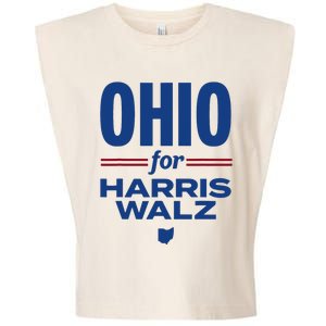 Ohio For Kamala Harris Waltz 2024 Design Garment-Dyed Women's Muscle Tee