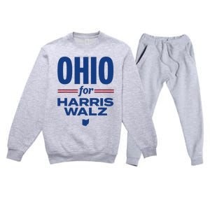 Ohio For Kamala Harris Waltz 2024 Design Premium Crewneck Sweatsuit Set