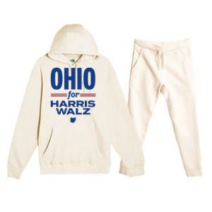 Ohio For Kamala Harris Waltz 2024 Design Premium Hooded Sweatsuit Set