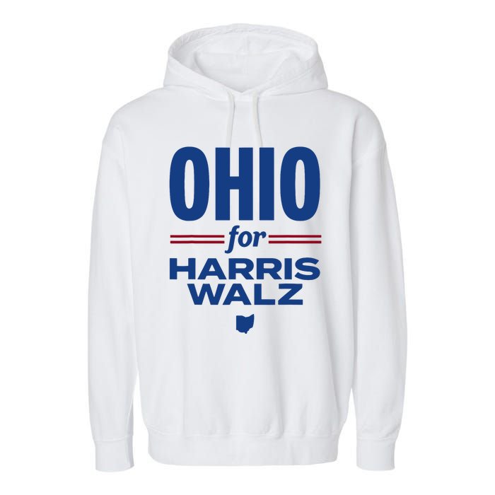 Ohio For Kamala Harris Waltz 2024 Design Garment-Dyed Fleece Hoodie