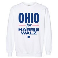 Ohio For Kamala Harris Waltz 2024 Design Garment-Dyed Sweatshirt