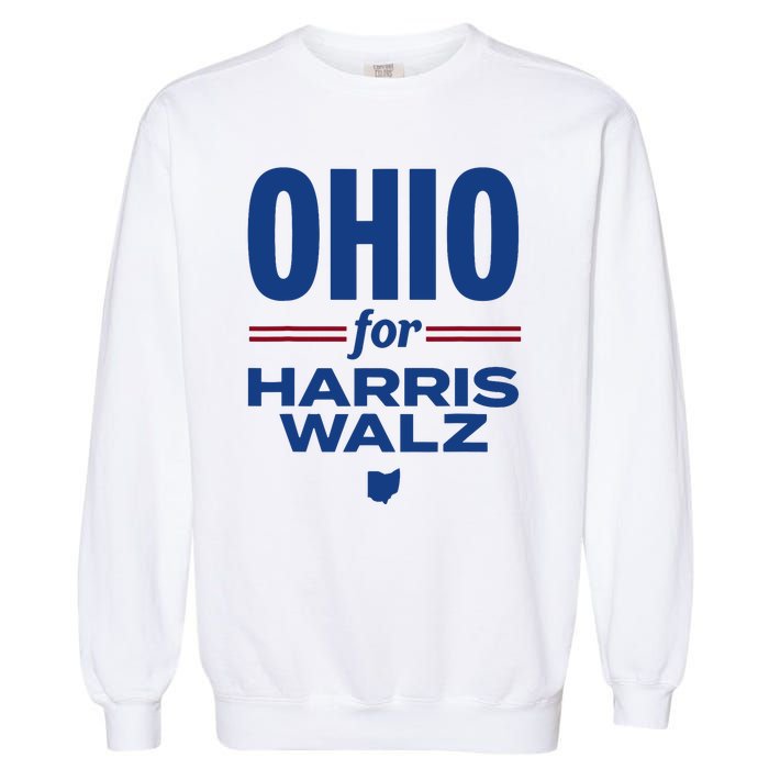 Ohio For Kamala Harris Waltz 2024 Design Garment-Dyed Sweatshirt