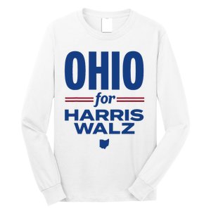 Ohio For Kamala Harris Waltz 2024 Design Long Sleeve Shirt