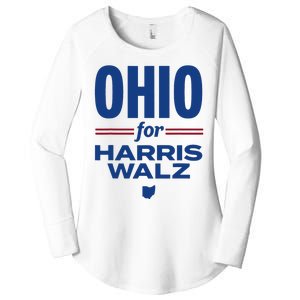 Ohio For Kamala Harris Waltz 2024 Design Women's Perfect Tri Tunic Long Sleeve Shirt