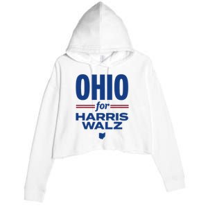 Ohio For Kamala Harris Waltz 2024 Design Crop Fleece Hoodie