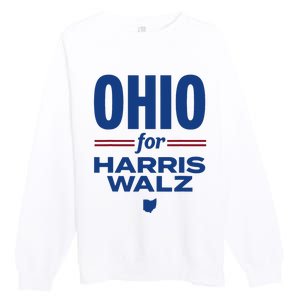 Ohio For Kamala Harris Waltz 2024 Design Premium Crewneck Sweatshirt