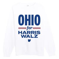 Ohio For Kamala Harris Waltz 2024 Design Premium Crewneck Sweatshirt