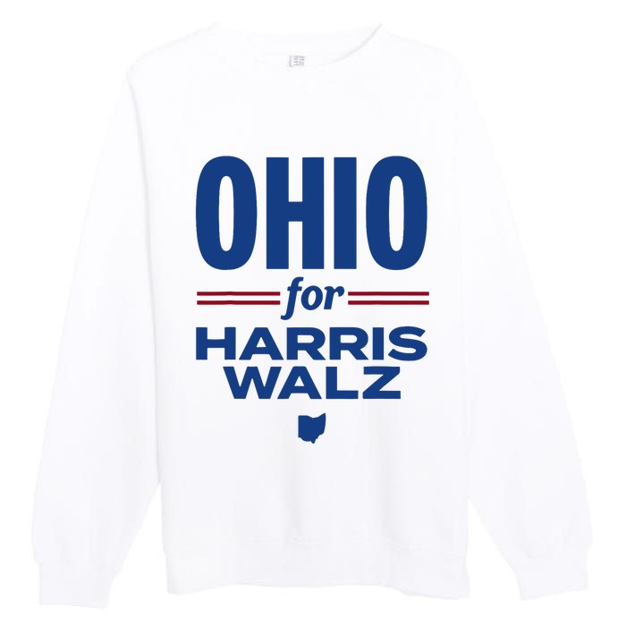 Ohio For Kamala Harris Waltz 2024 Design Premium Crewneck Sweatshirt