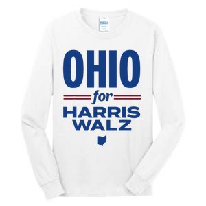 Ohio For Kamala Harris Waltz 2024 Design Tall Long Sleeve T-Shirt