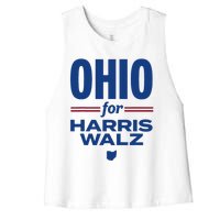 Ohio For Kamala Harris Waltz 2024 Design Women's Racerback Cropped Tank