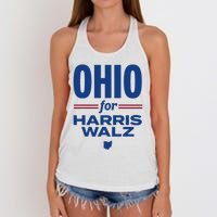 Ohio For Kamala Harris Waltz 2024 Design Women's Knotted Racerback Tank