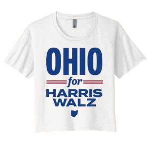 Ohio For Kamala Harris Waltz 2024 Design Women's Crop Top Tee