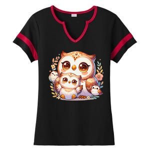 Owls Family Love Ladies Halftime Notch Neck Tee