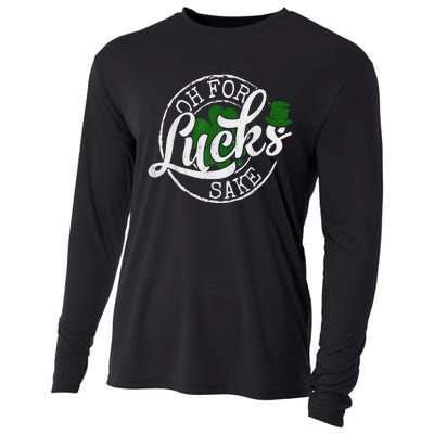 Oh For Lucks Sake Funny Saint Paddy's Day St Patrick's Day Cooling Performance Long Sleeve Crew