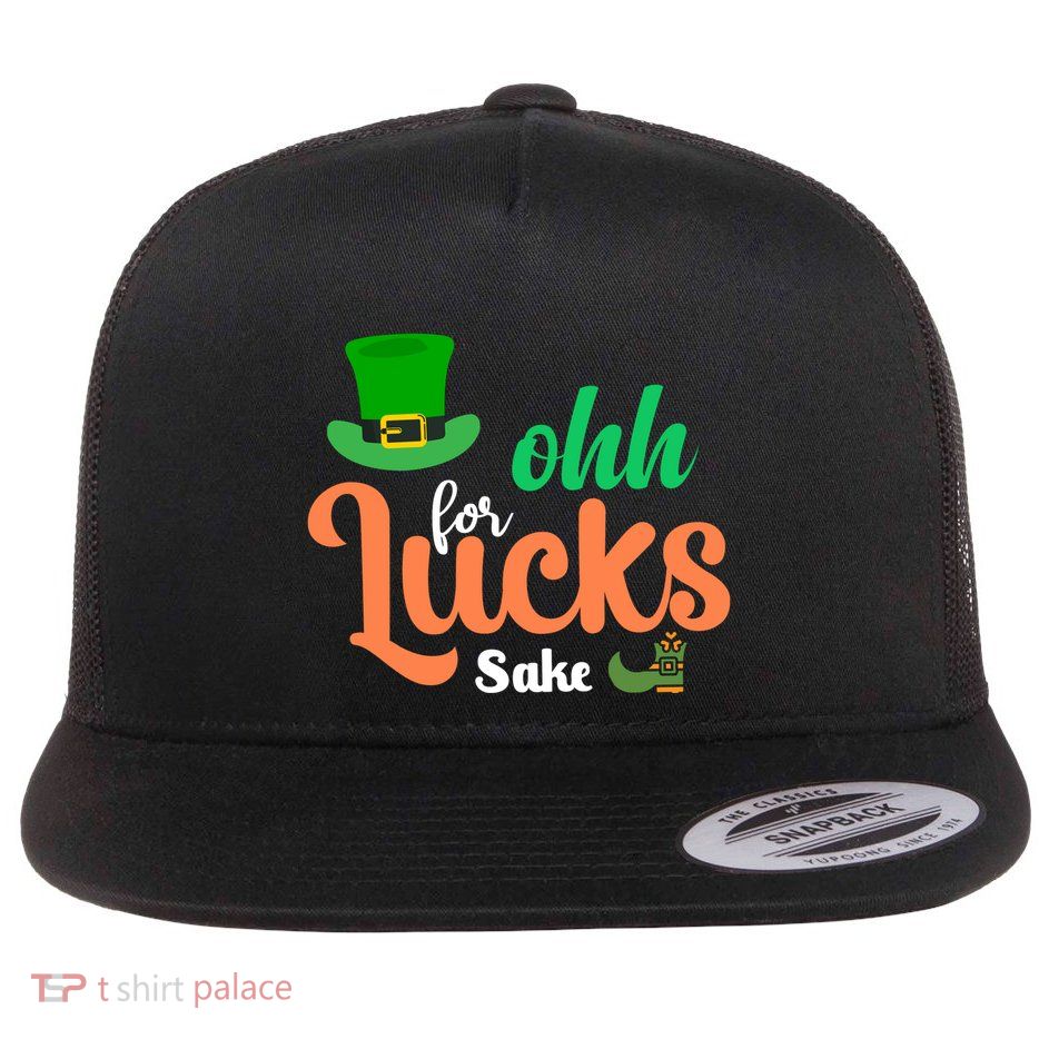 Ohh For Lucks Sake Flat Bill Trucker Hat