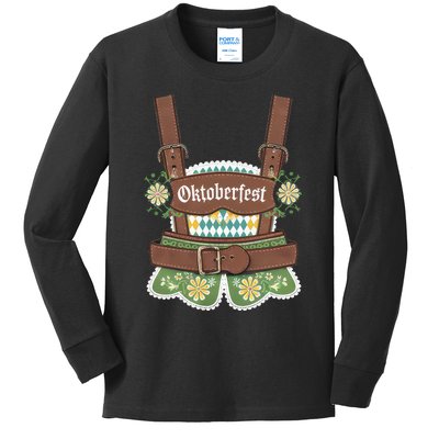 Oktoberfest Festival Lederhosen German Bavarian Outfit Kids Long Sleeve Shirt