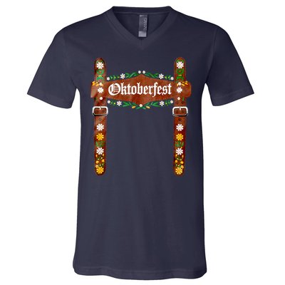 Oktoberfest Festival Lederhosen German Bavarian Costume V-Neck T-Shirt