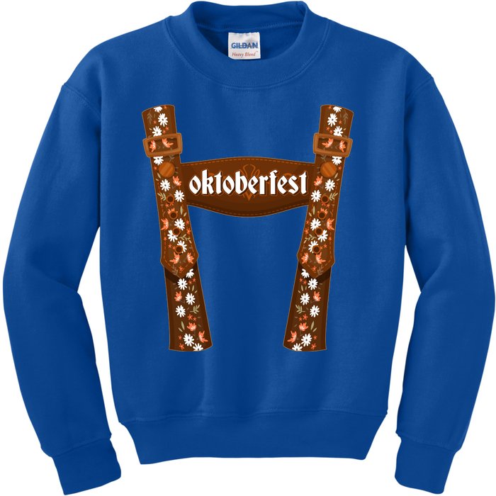 Oktoberfest Floral Lederhosen Kids Sweatshirt