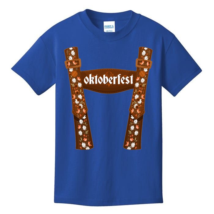 Oktoberfest Floral Lederhosen Kids T-Shirt