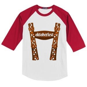 Oktoberfest Floral Lederhosen Kids Colorblock Raglan Jersey