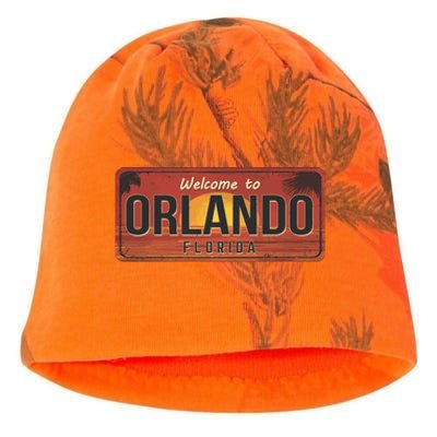 Orlando Florida License Plate Sunset Kati - Camo Knit Beanie