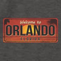 Orlando Florida License Plate Sunset Vector Backpack