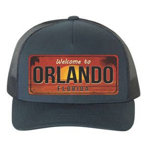 Orlando Florida License Plate Sunset Yupoong Adult 5-Panel Trucker Hat