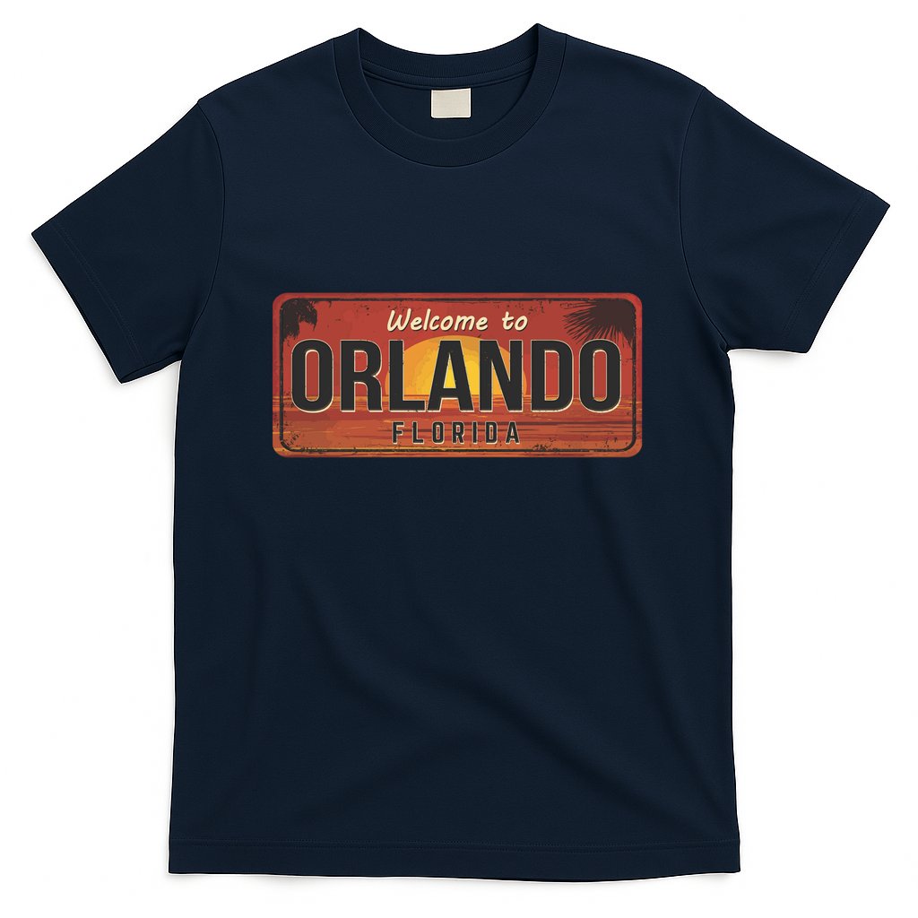 Orlando Florida License Plate Sunset T-Shirt