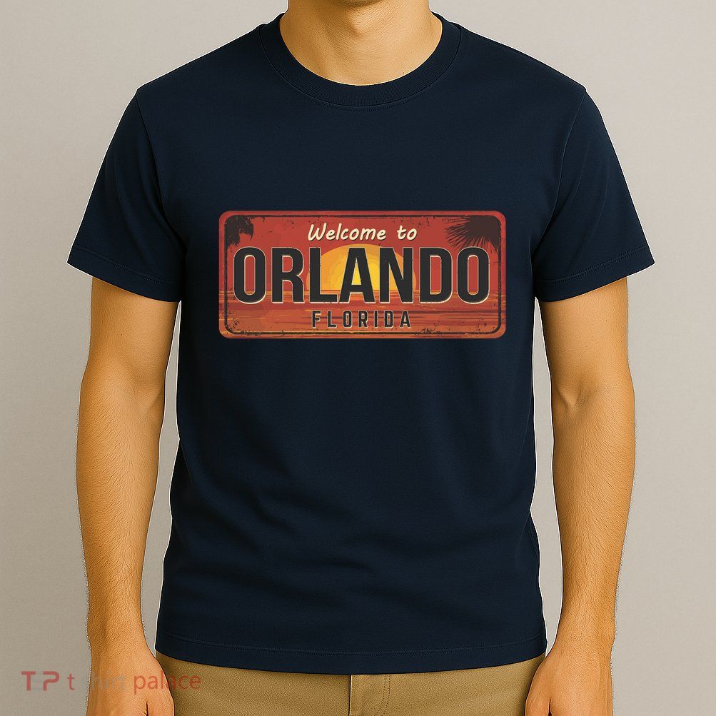 Orlando Florida License Plate Sunset T-Shirt