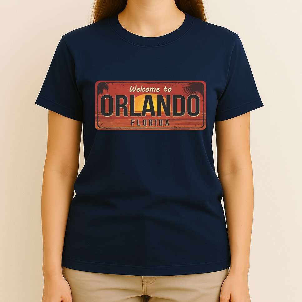 Orlando Florida License Plate Sunset T-Shirt