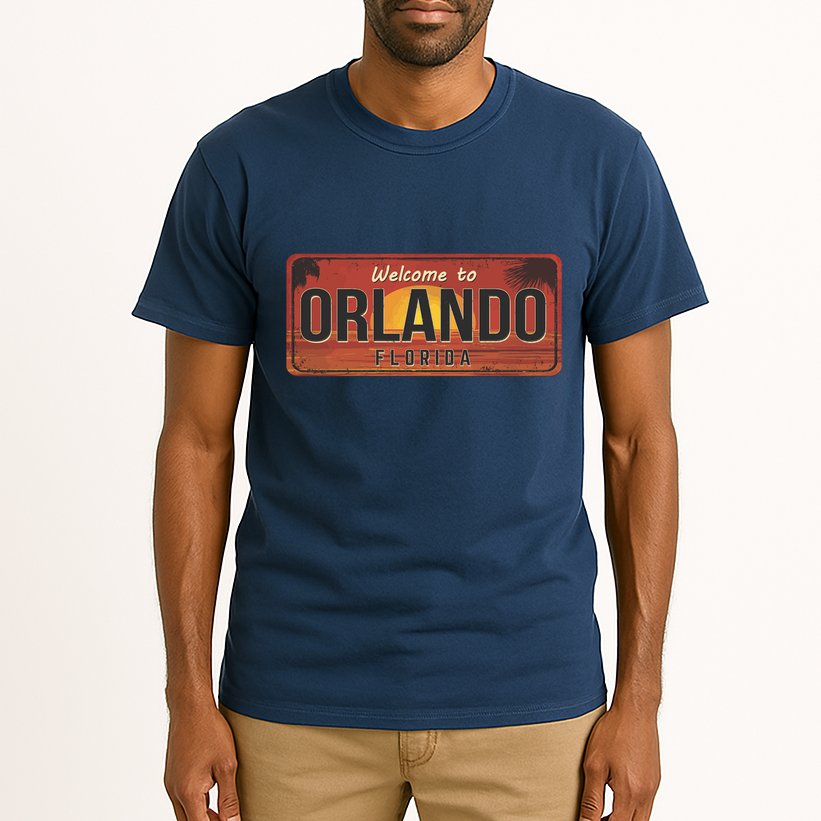 Orlando Florida License Plate Sunset Tall T-Shirt