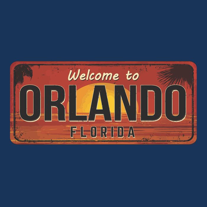 Orlando Florida License Plate Sunset Tall T-Shirt