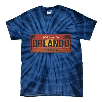 Orlando Florida License Plate Sunset Tie-Dye T-Shirt