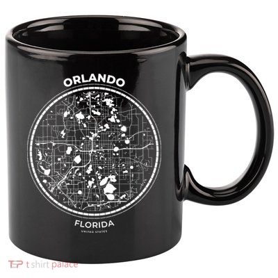 Orlando Florida Map Sketch 11oz C Handle Ceramic Mug