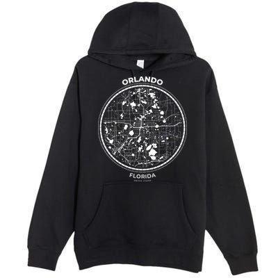 Orlando Florida Map Sketch Premium Pullover Hoodie