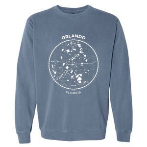 Orlando Florida Map Sketch Garment-Dyed Sweatshirt